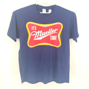 Port & Company Tshirt Size XL Blue Its Miller Time Beer Logo Brand